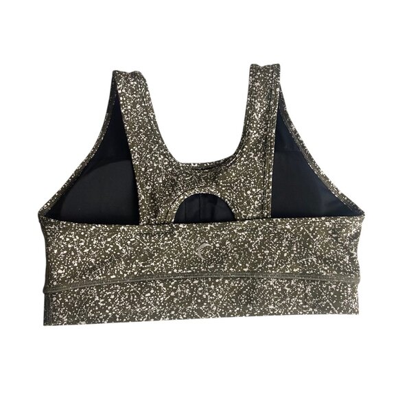 Zyia Active Sports Bra Size Medium Olive Green Speckle Keyhole Yoga Gym Workout - Picture 3 of 5